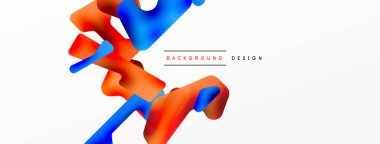 Renkli parlak soyut şekiller kompozisyonu. Duvar kağıdı, afiş, arkaplan, kart, kitap illüstrasyonu, iniş sayfası için dijital ağ geleceksel şablonu