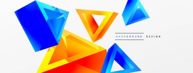 3d üçgen soyut arkaplan. Temel şekil teknolojisi ya da iş konsepti bileşimi. Duvar kağıdı, afiş, arkaplan veya iniş için moda tekno iş şablonu