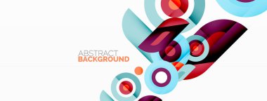 Soyut yuvarlak şekiller arka plan. Minimalist dekorasyon. Çemberleri ve halkaları olan geometrik arkaplan