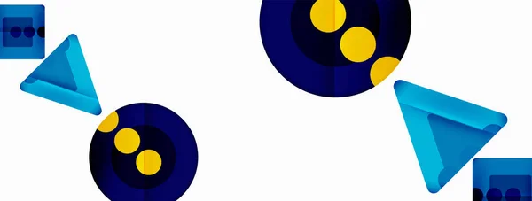 Модний Мінімальний Геометричний Абстрактний Фон Трикутники Квадрати Кола Яскраві Кольори — стоковий вектор