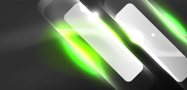 Neon Sebesség Nyíl Vonal Formák Háttér Tech Koncepció Fényes Háttérrel — Stock Vector