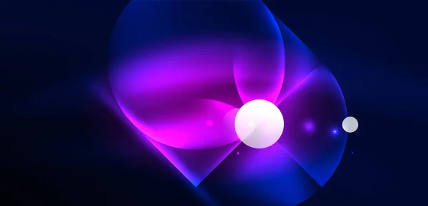 Fundal Abstract Stralucitor Stralucitor Neon Culoare Elemente Rotunde Cercuri Techno — Vector de stoc