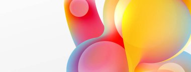 Fluid abstract background, round shapes and circle flowing design for wallpaper, banner, background or landing