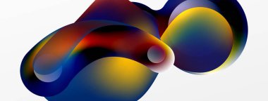 Fluid abstract background, round shapes and circle flowing design for wallpaper, banner, background or landing