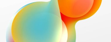 Fluid abstract background, round shapes and circle flowing design for wallpaper, banner, background or landing