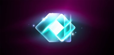 Neon parıldayan tekno çizgiler ve oklar, yüksek teknolojili soyut arkaplan şablonu