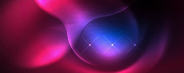 Neon glowing waves, magic energy space light concept, abstract background wallpaper design