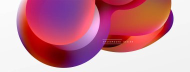 Fluid abstract background. Liquid color gradients composition. Round shapes and circle flowing design for wallpaper, banner, background or landing