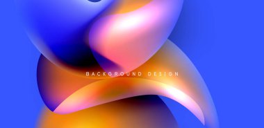Soyut arkaplan renklerine sahip güzel sıvı şekiller