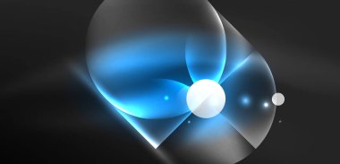 Soyut arka plan mavi parlak neon renkli yuvarlak elementler ve daireler. Duvar kağıdı, bayrak, arkaplan, kart, kitap illüstrasyonu, iniş sayfası için tekno fütüristik vektör ilülasyonu