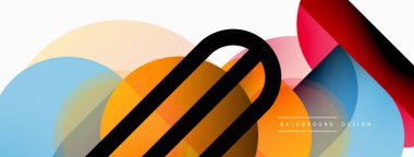 Yuvarlak üçgen çizgileri ve daireleri şekillendirir. Duvar kağıdı afişi arkaplanı veya iniş sayfası için Geometrik vektör çizimi