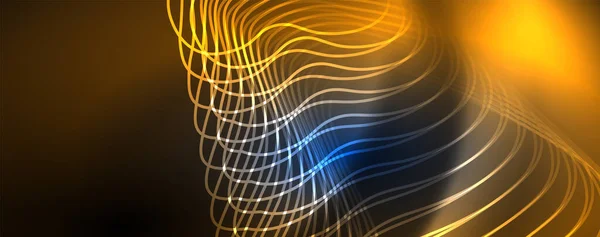 Λαμπερά Κύματα Νέον Δυναμική Ηλεκτρική Κίνηση Ενέργεια Ταχύτητα Έννοια Εικονογράφηση — Διανυσματικό Αρχείο