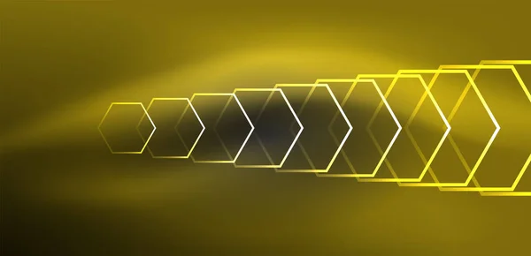 抽象的な背景テクノネオン六角形 バナー ランディングページ 壁アート 招待状 プリント ポスターのためのハイテクベクトルイラスト — ストックベクタ