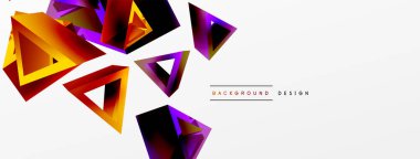 3d triangle abstract background. Basic shape technology or business concept composition. Trendy techno business template for wallpaper, banner, background or landing