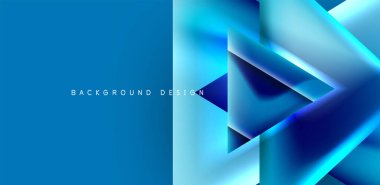 Örtüler, şablonlar, el ilanları, broşürler, afişler için üstüste binen üçgenler ve sıvı gradyanlarla soyut fırın