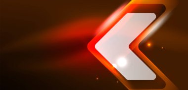 Neon parıldayan tekno çizgiler ve oklar, yüksek teknolojili soyut arkaplan şablonu