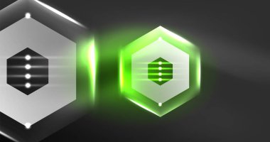 Neon altıgen arka plan. Duvar kağıdı, afiş, arkaplan, iniş sayfası, duvar resimleri, davetiyeler, posterler için yüksek teknoloji tasarımı