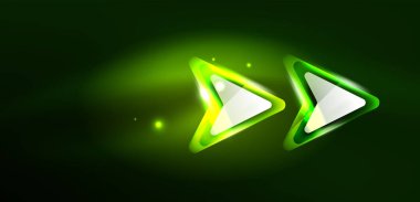 Neon parıldayan tekno çizgiler ve oklar, yüksek teknolojili soyut arkaplan şablonu