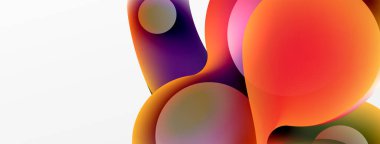 Fluid abstract background. Liquid color gradients composition. Round shapes and circle flowing design for wallpaper, banner, background or landing