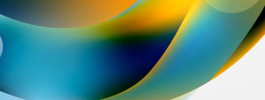 Fluid abstract background. Liquid color gradients composition. Round shapes and circle flowing design for wallpaper, banner, background or landing