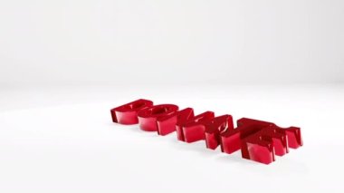 Beyaz animasyon hareketinin grafik arkaplanına 3d metin bağışla