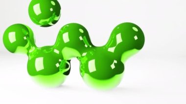 Krom sıvı baloncuklar şişiriliyor, dikişsiz animasyon tekno arka plan. 3D hareket grafikleri soyut döngüleme gelecekçi arka grup