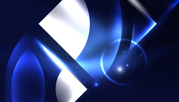 抽象的背景ベクトルネオン輝く幾何学的要素 バナー ランディングページ 壁アート 招待状 プリント ポスターのハイテクデザイン — ストックベクタ