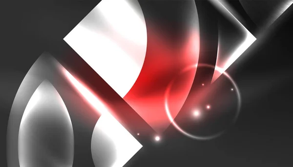 要約背景テクノネオン輝く円の形と光のフレア効果を持つ丸いエレメント バナー ランディングページ 壁アート 招待状 プリント ポスターのハイテクデザイン — ストックベクタ