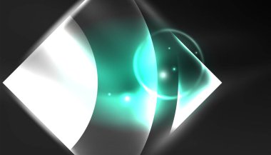 Soyut arka plan tekno neon parlayan daire şekilleri ve ışık efektli yuvarlak elemetler. Duvar kağıdı, afiş, arkaplan, iniş sayfası, duvar resimleri, davetiyeler, posterler için yüksek teknoloji tasarımı