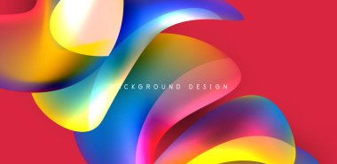 Soyut arkaplan renklerine sahip güzel sıvı şekiller