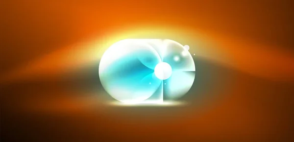 概要光沢のあるネオンカラーの丸い要素と円の背景 テクノ未来ベクトルイラスト壁紙 バナー カード 本イラスト ランディングページ — ストックベクタ