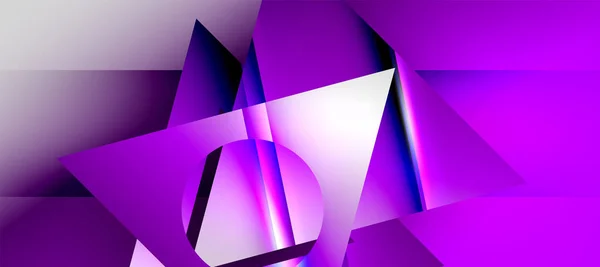 Composição Geométrica Mínima Moda Fundo Abstrato Linhas Sombra Luzes Triângulos — Vetor de Stock
