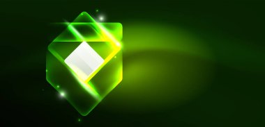 Neon parıldayan tekno çizgiler ve oklar, yüksek teknolojili soyut arkaplan şablonu