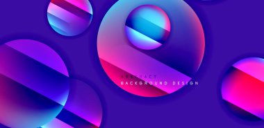 Parlak yüzeyi ve ışığı olan daireler ve gölge efektleri soyut arka plan. Kapaklar, şablonlar, el ilanları, afişler, broşürler, afişler için şablon