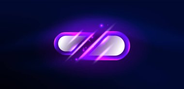 Soyut arkaplan parlayan neon ışıklı geometrik şekiller. Duvar kağıdı, bayrak, arkaplan, kart, kitap illüstrasyonu, iniş sayfası için uzay kozmik ya da sihirli enerji vektör duvar kağıdı