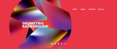 Abstract geometric landing page. Creative background for wallpaper, banner, background or web