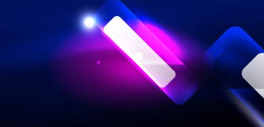 Neon hız oku ve çizgi arka planı şekillendirir. Parlak arka planlı yüksek teknoloji konsepti. Karanlıkta parlayan ışık efekti