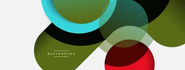 Vektör yuvarlak şekilli daireler minimum geometrik arkaplan. Duvar kağıdı afişi veya iniş sayfası için vektör illüstrasyonu