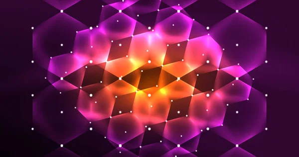 Abstract Background Neon Hexagon Vector Illustration — Stock Vector