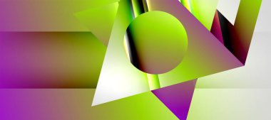 Trendy minimal geometric composition abstract background. Shadow lines and lights on glossy triangles backdrop. Vector Illustration For Wallpaper, Banner, Background, Card, Book Illustration