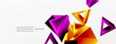 3d üçgen soyut arkaplan. Temel şekil teknolojisi ya da iş konsepti bileşimi. Duvar kağıdı, afiş, arkaplan veya iniş için moda tekno iş şablonu