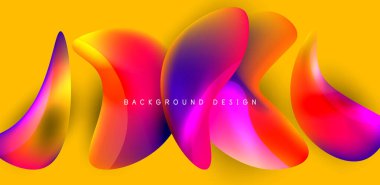 Sıvı renkli 3D elementler soyut arkaplan