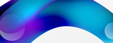 Fluid abstract background, round shapes and circle flowing design for wallpaper, banner, background or landing