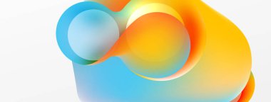 Fluid abstract background. Liquid color gradients composition. Round shapes and circle flowing design for wallpaper, banner, background or landing