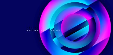 Parlak yüzeyi ve ışığı olan daireler ve gölge efektleri soyut arka plan. Kapaklar, şablonlar, el ilanları, afişler, broşürler, afişler için şablon