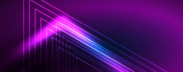 ネオン輝くテクノライン ハイテク未来的な抽象的な背景テンプレート バナー リーフレット カタログ カバー チラシのベクトルイラスト — ストックベクタ