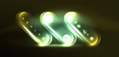 Soyut parlak neon ışıklı tekno daireler arka planı