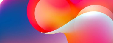 Fluid abstract background, round shapes and circle flowing design for wallpaper, banner, background or landing