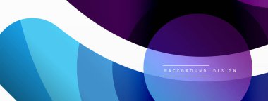 Yaratıcı geometrik duvar kağıdı. Asgari soyut arkaplan. Duvar kağıdı arkaplanı veya iniş sayfası için daire dalga ve yuvarlak şekiller kompozisyon vektör çizimi