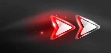 Neon hız oku ve çizgi arka planı şekillendirir. Parlak arka planlı yüksek teknoloji konsepti. Karanlıkta parlayan ışık efekti